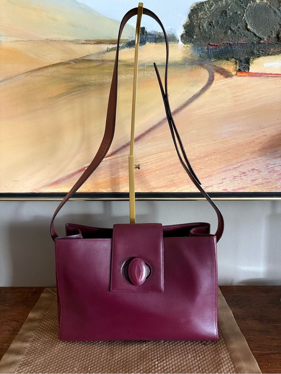 Cartier Handbags - Cartier Must de Cartier Vintage Leather Shoulder Bag - Bordeaux Burgundy